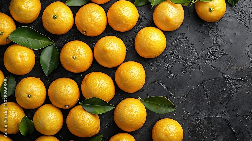 Poster group of lemons grey background top view : generative ai