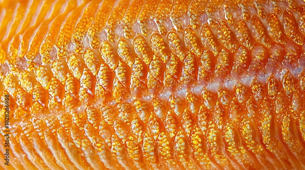Poster salmon fish trout fillet texture copy space top view : generative ai