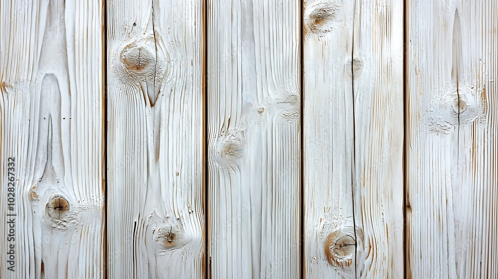 Aufkleber White wooden background with high resolution Copy space Top view : Generative AI