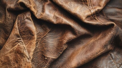 Obraz premium Wrinkled Brown Leather Texture