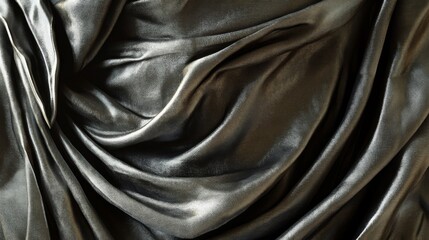 Obraz premium Abstract Draped Fabric with Silver Sheen and Wrinkles