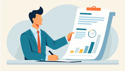 Fototapeta premium Businessman signing a document