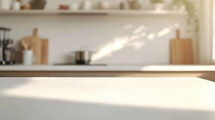 Kitchen Countertop with Blurred Background