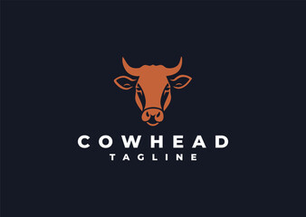 Vector illustration of Cow Head Logo Design