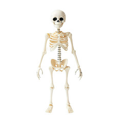 Realistic Human Skeleton Illustration on Transparent Background ? Perfect for Halloween Designs and Educational Projects