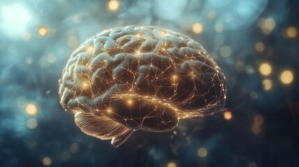 Close-up of human brain with intricate neural pathways, symbolizing cognitive biases and complex thought processes, ideal for educational or scientific presentations.