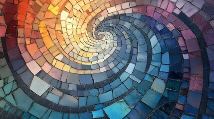 Fototapeta premium Abstract Mosaic Pattern in Warm and Cool Colors