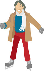 アイススケートをする女性