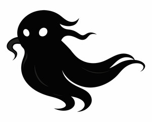 Obraz premium halloween ghost vector, halloween ghost vector illustration, halloween ghost silhouette of a isolated on a white background.