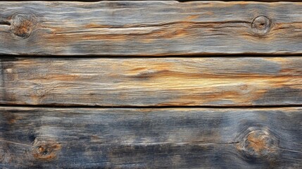 Weathered Wooden Planks with Knots and Grain Patterns