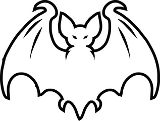 Bat line icon vector design