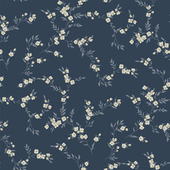 Seamless spring vector pattern with floral motif for dress fabric