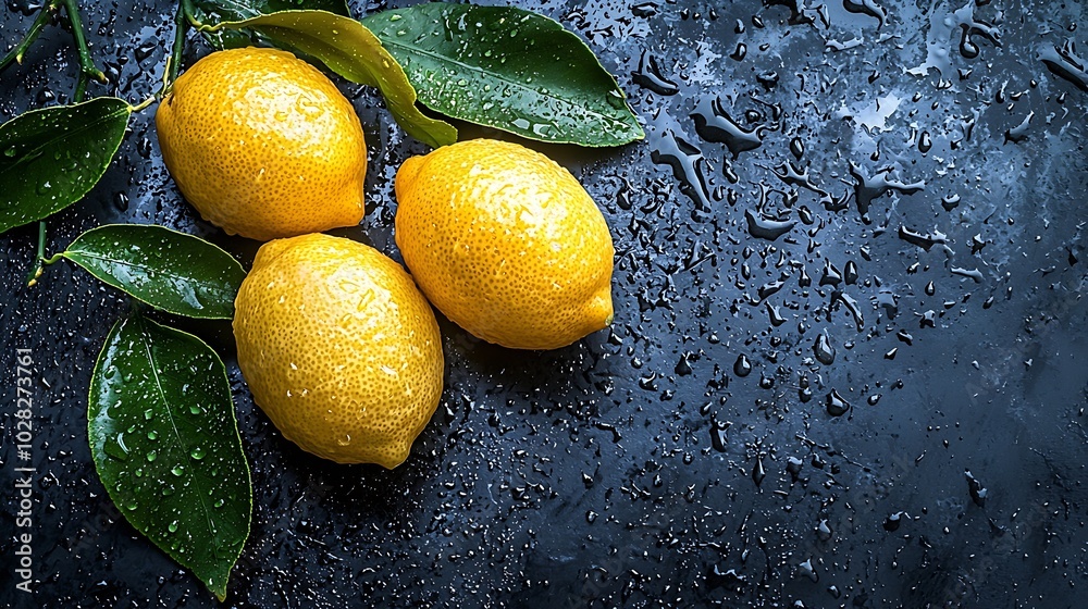 Poster group of lemons grey background top view : generative ai