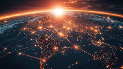 Global business expanding horizons with international CRM development, showcasing interconnected markets