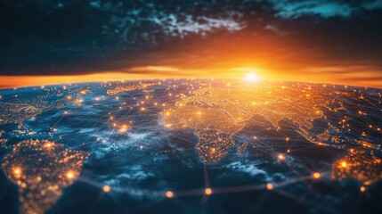 Global business expanding horizons with international CRM development, showcasing interconnected markets