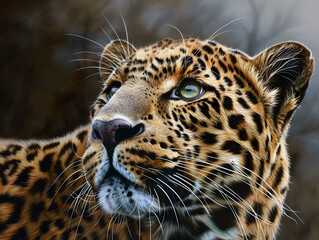 leopard close-up with intense gaze
