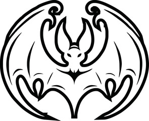 Bat line icon vector design