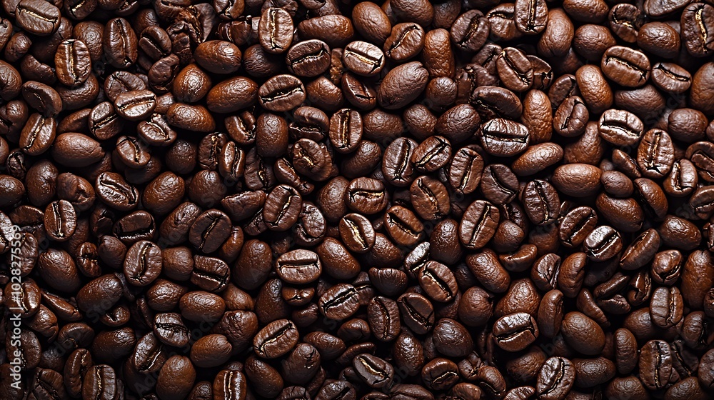 Aufkleber coffee beans background top view copy space : generative ai