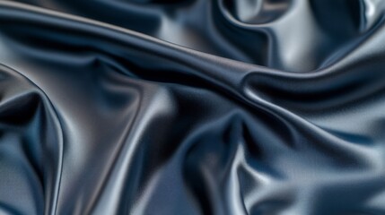 Obraz premium Closeup of Smooth, Gray Fabric Draped in Soft Waves