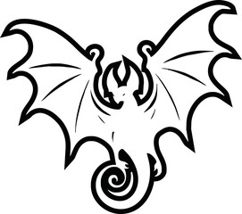 Bat line icon vector design