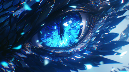Dragon eye close-up, intricate scale detail 2d illustration