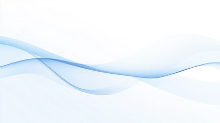 Abstract Blue Waves on White Background