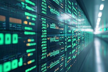 Digital display of interest rates falling rapidly, representing global financial changes