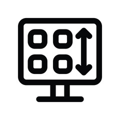 desktop computer icon. vector line icon for your website, mobile, presentation, and logo design.