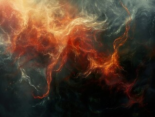 Fototapeta premium Abstract Cosmic Art: Fire and Energy in the Galaxy