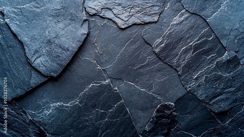 Fototapete Natural slate dark grey stone background with high resolution Top view Copy space : Generative AI