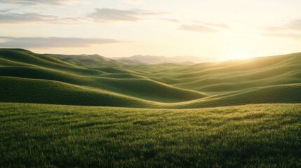 Obraz premium Golden Hour over Rolling Hills