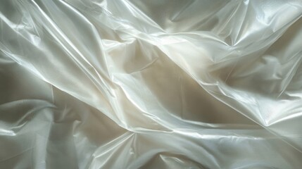 Obraz premium White Plastic Sheeting with Wrinkles and Light Reflection