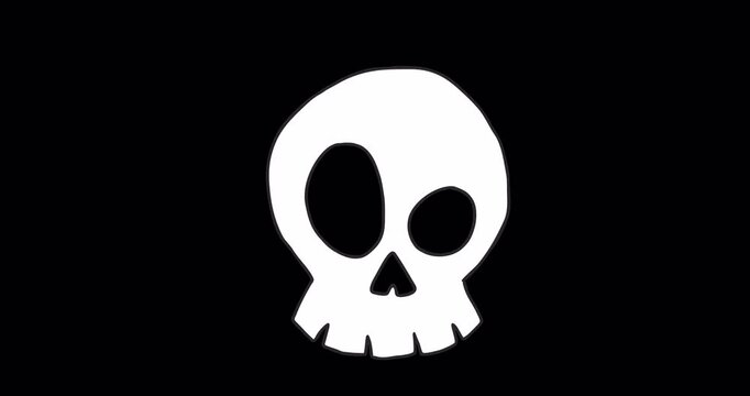 Halloween Sticker Cute Skull