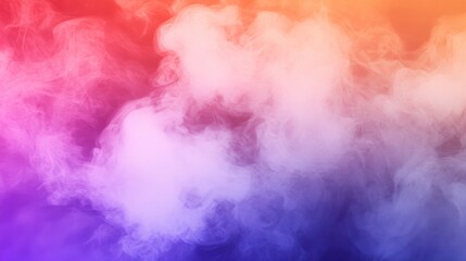 Fototapeta premium Abstract Swirls of White Smoke Against a Gradient Background of Red, Orange, Pink, Purple and Blue