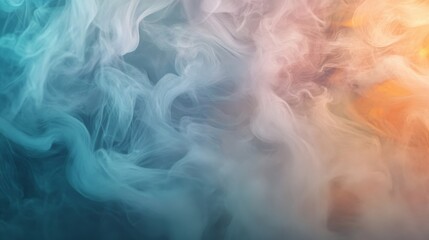 Fototapeta premium Abstract Swirls of Smoke with Blue, White, and Orange Hues