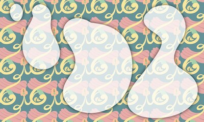 indonesia motif illustration background. presentation and powerpoint design concept with typography space area. carving, traditional, culture, batik, and education themes