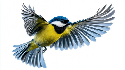 A stunning blue bird of paradise isolated on a white background