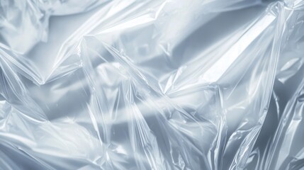 Obraz premium Crumpled Transparent Plastic Wrap