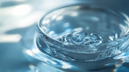 Close-up of Water Ripples in a Glass Bowl