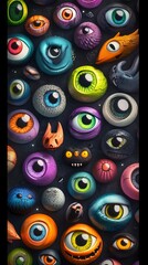 Fototapeta premium Colorful collection of cartoon eyes.