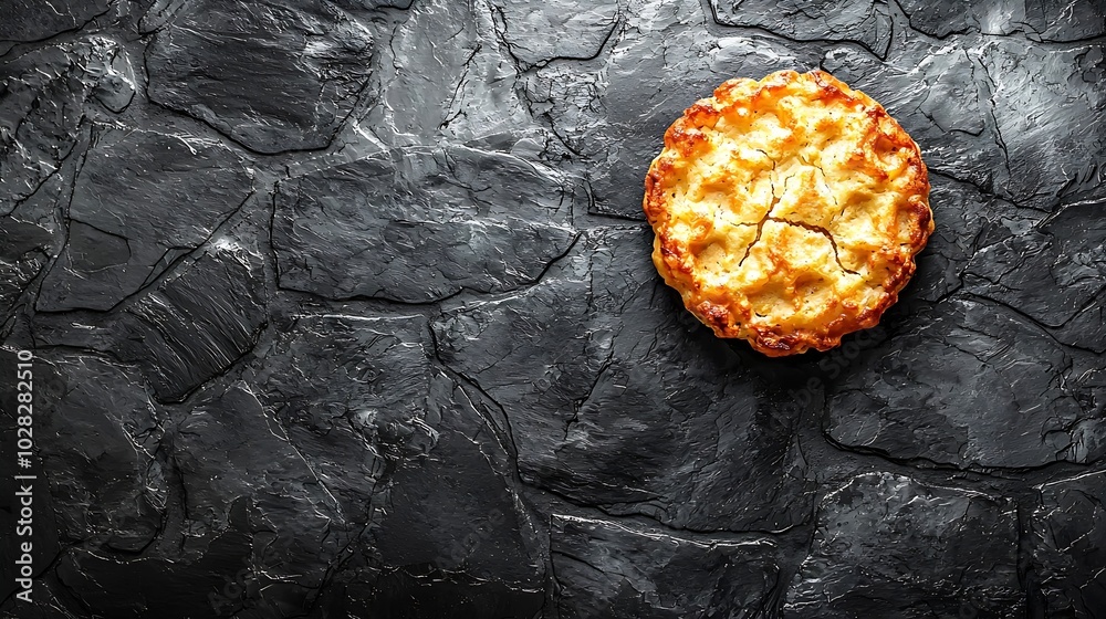 Poster belgian waffle black slate background top view copy space : generative ai