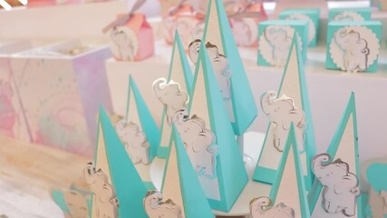 Baby shower decorations, elephant themed cute decor