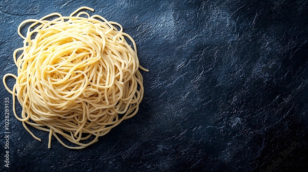 Poster noodles soba on slate background traditional japanese food high resolution top view : generative ai