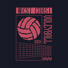 Volleyball Illustration typography for t shirt, poster, logo, sticker, or apparel merchandise