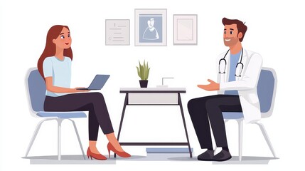 Fototapeta premium Hiring Nurse Or Doctor At Interview, Generative AI