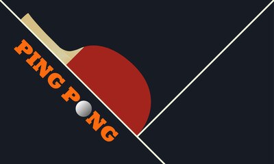 ping pong racket ball game tennis sport poster