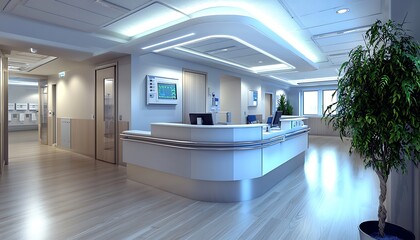 Elegant entrance of a modern healthcare facility displayed.