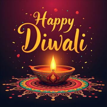 Happy Diwali, diwali festival design, happy diwali with diva