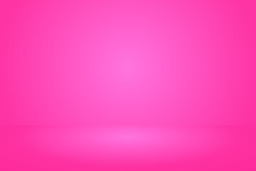 Empty shocking pink 3d studio background, abstract smooth soft podium wallpaper, Vector illustration for product display backdrop