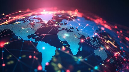 A Digital Globe Depicting Global Interconnectivity